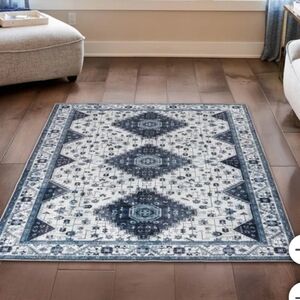 Wyatt & Ash Washable Indoor Area Rug, Cyrus 5'3” x 7'5”, New